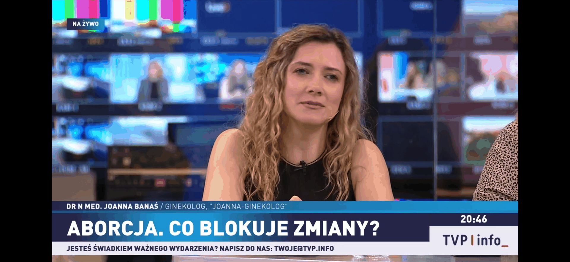 Dr n med. Joanna Banaś jako ekspertka w TVP Info o aborcji